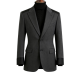 Gray Contrast-panel Slim-fit Blazer