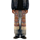 Ethnic Pattern & Fringe Decor Oversized Denim Jeans