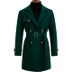 Dark Green Trench-style Double-breasted Overcoat